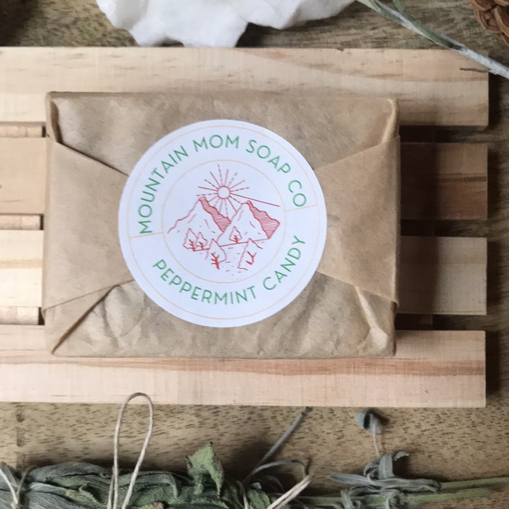 Organic PEPPERMINT CANDY cold press bar soap - Picture 7 of 9